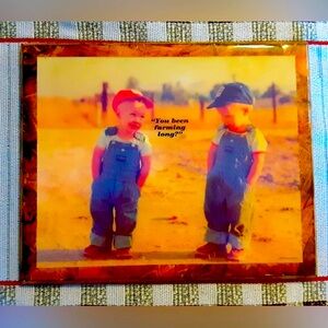 Cute farmer boys. 1983 country kids wall art.